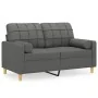 Sofá de 2 plazas con cojines tela gris oscuro 120 cm by , Sofas - Ref: Foro24-3200775, Price: 244,98 €, Discount: %