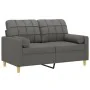 Sofá de 2 plazas con cojines tela gris oscuro 120 cm by , Sofas - Ref: Foro24-3200775, Price: 244,98 €, Discount: %
