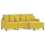 Sofá de 3 plazas con taburete terciopelo amarillo 180 cm de , Sofás - Ref: Foro24-3201113, Precio: 288,19 €, Descuento: %