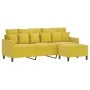 Sofá de 3 plazas con taburete terciopelo amarillo 180 cm de , Sofás - Ref: Foro24-3201113, Precio: 288,19 €, Descuento: %