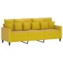Sofá de 3 plazas con taburete terciopelo amarillo 180 cm de , Sofás - Ref: Foro24-3201113, Precio: 288,19 €, Descuento: %