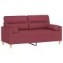 Sofá de 2 plazas con cojines tela rojo tinto 140 cm de , Sofás - Ref: Foro24-3200827, Precio: 220,79 €, Descuento: %