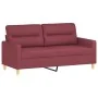 Sofá de 2 plazas con cojines tela rojo tinto 140 cm de , Sofás - Ref: Foro24-3200827, Precio: 220,79 €, Descuento: %