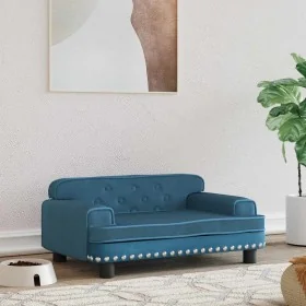 Cama para perros de terciopelo azul 70x45x30 cm de , Camas para perros - Ref: Foro24-171882, Precio: 70,87 €, Descuento: %