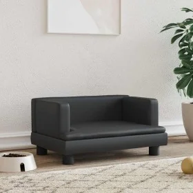 Cama para perros de cuero sintético negro 60x40x30 cm de , Camas para perros - Ref: Foro24-171913, Precio: 68,18 €, Descuento: %