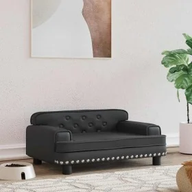 Cama para perros de cuero sintético negra 70x45x30 cm de , Camas para perros - Ref: Foro24-171889, Precio: 88,60 €, Descuento: %