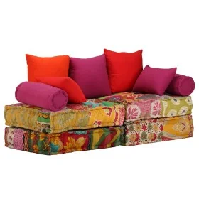 Puf modular de 2 plazas de tela patchwork de , Cojines para sillas y sofás - Ref: Foro24-244985, Precio: 415,01 €, Descuento: %