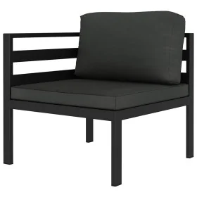 Sofá modular de esquina 1 ud con cojines aluminio antracita by , Modular outdoor sofas - Ref: Foro24-49239, Price: 271,63 €, ...