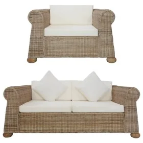 Conjunto de sofás 2 piezas con cojines ratán natural de , Sofás - Ref: Foro24-278601, Precio: 1,00 €, Descuento: %