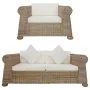 Conjunto de sofás 2 piezas con cojines ratán natural de , Sofás - Ref: Foro24-278601, Precio: 1,00 €, Descuento: %