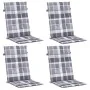 Cojín silla jardín respaldo alto 4 uds cuadros gris 120x50x3 cm de , Cojines para sillas y sofás - Ref: Foro24-314129, Precio...