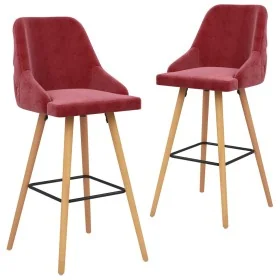 Taburetes de cocina 2 unidades terciopelo rojo vino tinto de , Taburetes de cocina - Ref: Foro24-289468, Precio: 174,40 €, De...