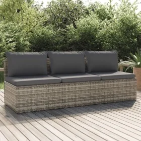 Sofá de jardín de 3 plazas con cojines ratán sintético gris by , Outdoor sofas - Ref: Foro24-318672, Price: 278,02 €, Discoun...