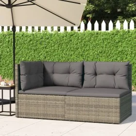Set de muebles de jardín 2 pzas cojines ratán sintético gris de , Conjuntos de jardín - Ref: Foro24-319603, Precio: 194,07 €,...
