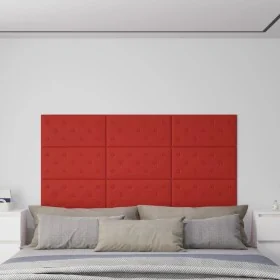 Paneles de pared 12 uds cuero PE rojo tinto 60x30 cm 2,16 m² by , Wall covering - Ref: Foro24-343993, Price: 57,21 €, Discoun...