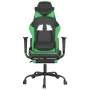 Silla gaming de masaje y reposapiés cuero sintético negro verde by , Gaming chairs - Ref: Foro24-345414, Price: 119,03 €, Dis...