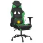 Silla gaming de masaje y reposapiés cuero sintético negro verde by , Gaming chairs - Ref: Foro24-345414, Price: 119,03 €, Dis...