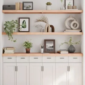 Estante de pared madera maciza roble sin tratar 160x40x(2-6) cm by , Shelves and shelves - Ref: Foro24-363591, Price: 68,35 €...