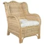 Sofá con cojín ratán natural y lino de , Sofás - Ref: Foro24-325463, Precio: 291,77 €, Descuento: %