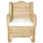 Sofá con cojín ratán natural y lino de , Sofás - Ref: Foro24-325463, Precio: 291,77 €, Descuento: %