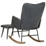 Mecedora con taburete cuero auténtico gris de , Mecedoras - Ref: Foro24-339697, Precio: 138,93 €, Descuento: %