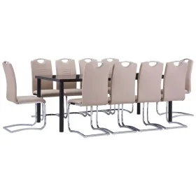 Juego de comedor 11 piezas cuero sintético color capuchino de , muebles para cocinas y comedores - Ref: Foro24-3053170, Preci...