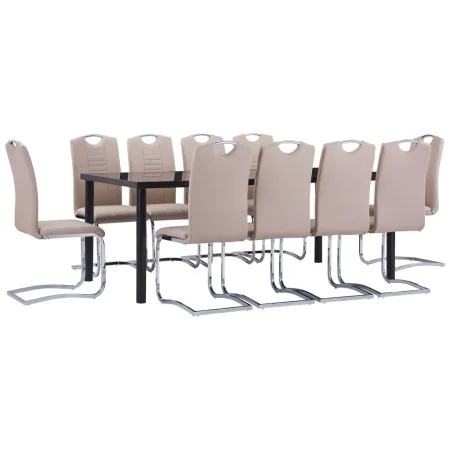 Juego de comedor 11 piezas cuero sintético color capuchino de , muebles para cocinas y comedores - Ref: Foro24-3053170, Preci...