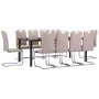 Juego de comedor 11 piezas cuero sintético color capuchino de , muebles para cocinas y comedores - Ref: Foro24-3053170, Preci...