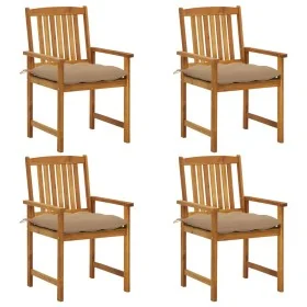 Sillas de jardín con cojines 4 unidades madera maciza de acacia by , Garden chairs - Ref: Foro24-3061204, Price: 310,80 €, Di...