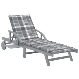 Tumbona de jardín con cojín madera maciza de acacia de , Tumbonas - Ref: Foro24-3061343, Precio: 201,69 €, Descuento: %