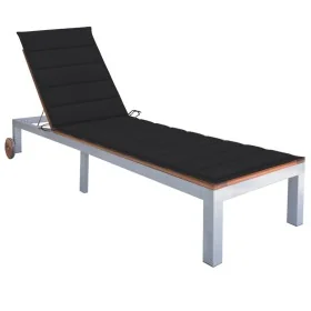 Tumbona con cojín madera maciza de acacia y acero galvanizado de , Tumbonas - Ref: Foro24-3061549, Precio: 270,64 €, Descuent...