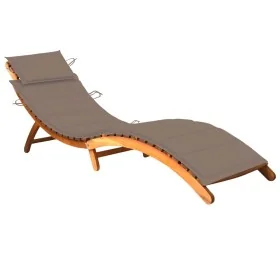 Tumbona de jardín con cojín madera maciza de acacia de , Tumbonas - Ref: Foro24-3061580, Precio: 174,05 €, Descuento: %