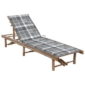 Tumbona de jardín con cojín bambú de , Tumbonas - Ref: Foro24-3061646, Precio: 189,06 €, Descuento: %