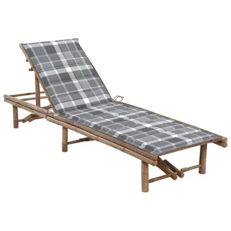 Tumbona de jardín con cojín bambú by , Loungers - Ref: Foro24-3061646, Price: 189,06 €, Discount: %