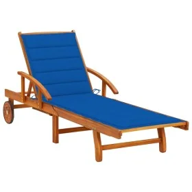 Tumbona de jardín con cojín madera maciza de acacia de , Tumbonas - Ref: Foro24-3061612, Precio: 225,88 €, Descuento: %