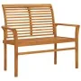 Banco de jardín madera maciza teca con cojín rojo tinto 112 cm de , Bancos de jardín - Ref: Foro24-3062658, Precio: 155,98 €,...