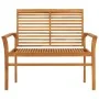 Banco de jardín madera maciza teca con cojín rojo tinto 112 cm de , Bancos de jardín - Ref: Foro24-3062658, Precio: 155,98 €,...