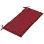 Banco de jardín madera maciza teca con cojín rojo tinto 112 cm de , Bancos de jardín - Ref: Foro24-3062658, Precio: 155,98 €,...