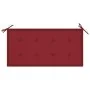 Banco de jardín madera maciza teca con cojín rojo tinto 112 cm de , Bancos de jardín - Ref: Foro24-3062658, Precio: 155,98 €,...