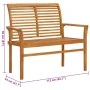 Banco de jardín madera maciza teca con cojín rojo tinto 112 cm de , Bancos de jardín - Ref: Foro24-3062658, Precio: 155,98 €,...