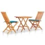 Set de bistró 3 piezas con cojines azul madera maciza teca de , Conjuntos de jardín - Ref: Foro24-3063229, Precio: 194,25 €, ...