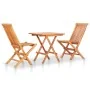 Set de bistró 3 piezas con cojines azul madera maciza teca de , Conjuntos de jardín - Ref: Foro24-3063229, Precio: 194,25 €, ...