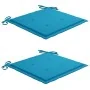 Set de bistró 3 piezas con cojines azul madera maciza teca de , Conjuntos de jardín - Ref: Foro24-3063229, Precio: 194,25 €, ...