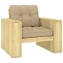 Silla de jardín y cojines beige madera pino impregnada de , Sillas de jardín - Ref: Foro24-3065744, Precio: 174,45 €, Descuen...