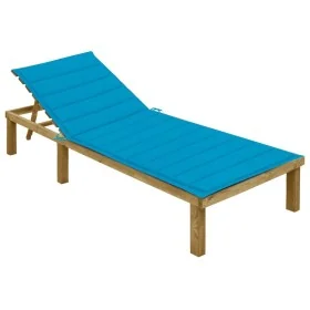 Tumbona con cojín azul madera de pino impregnada von , Liegen - Ref: Foro24-3065823, Preis: 117,81 €, Rabatt: %