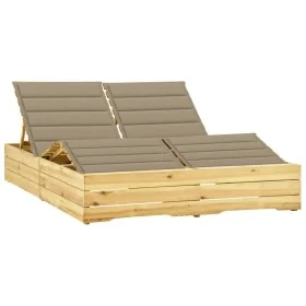 Tumbona doble y cojines beige madera pino impregnada von , Liegen - Ref: Foro24-3065987, Preis: 303,88 €, Rabatt: %