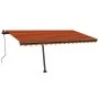 Toldo automático LED sensor de viento naranja marrón 400x350 cm by , Awnings - Ref: Foro24-3069835, Price: 997,84 €, Discount: %