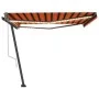 Toldo automático LED sensor de viento naranja marrón 400x350 cm by , Awnings - Ref: Foro24-3069835, Price: 997,84 €, Discount: %