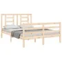Estructura de cama con cabecero madera maciza 140x200 cm de vidaXL, Camas y somieres - Ref: Foro24-3194701, Precio: 121,10 €,...
