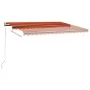 Toldo automático LED sensor de viento naranja marrón 400x350 cm by , Awnings - Ref: Foro24-3069835, Price: 997,84 €, Discount: %